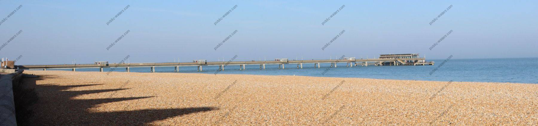 Deal Pier beach view of right hand side and out to sea