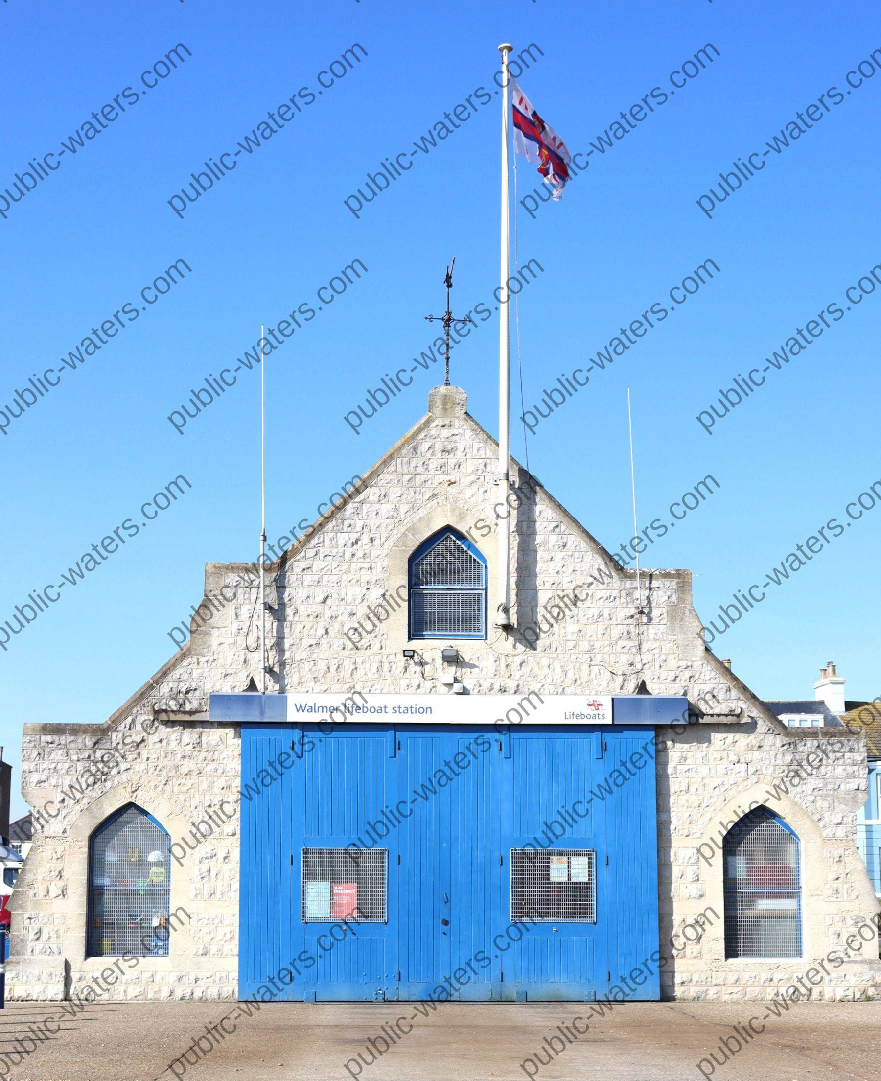 Walmer Lifeboat Station sliding doors exit and entrance for rescue boats